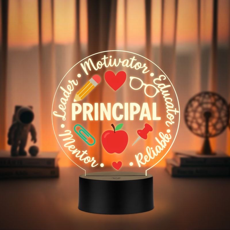 Principal LED Desk Table Lamp with Warm White Light Principal Appreciation Gift Principal Office Decor Light | School Principal Gift